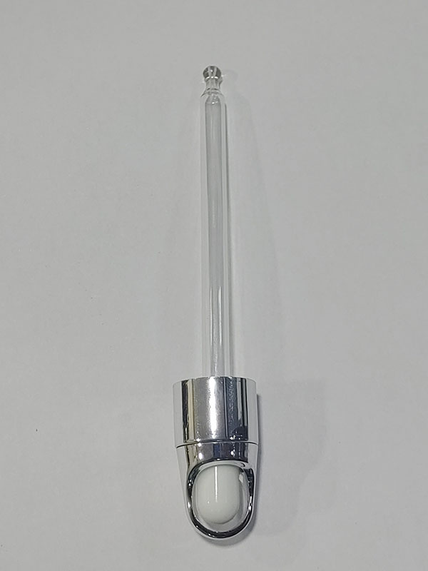 18 MM Shinny Silver Basket Dropper Set with White Rubber Teat and Glass Tube of Upto 110 MM